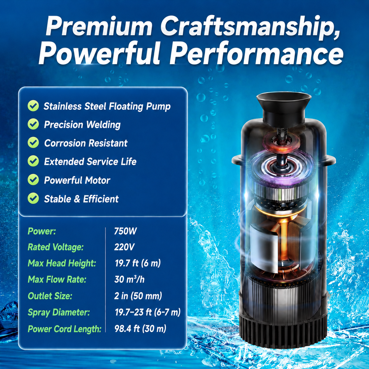 Type Pond Fountain - 750W