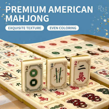 Gold & Ivory Crane Mahjong Tile Set