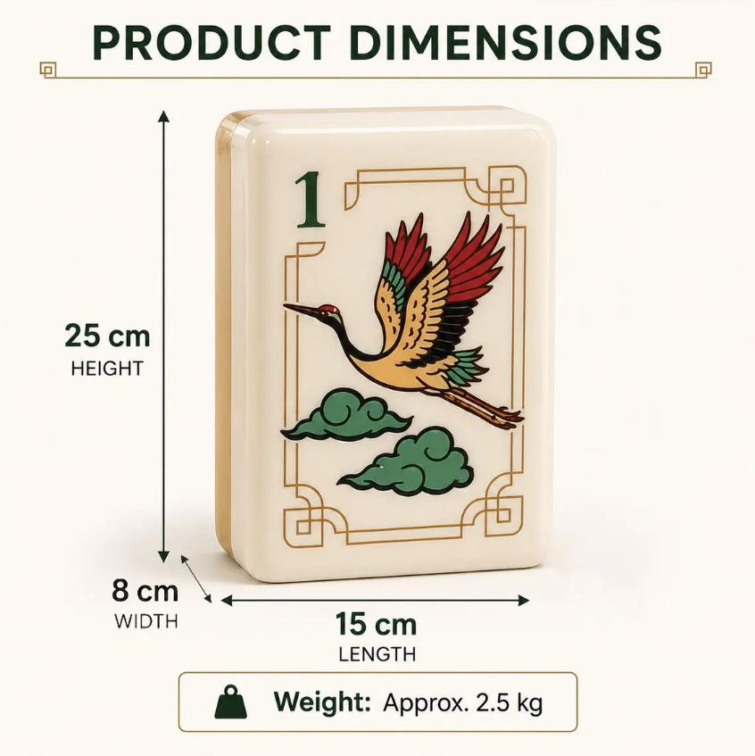 Gold & Ivory Crane Mahjong Tile Set