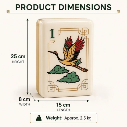 Gold & Ivory Crane Mahjong Tile Set